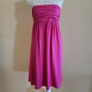 Gap Women's Hot Pink Strapless Cotton Dress Sz L